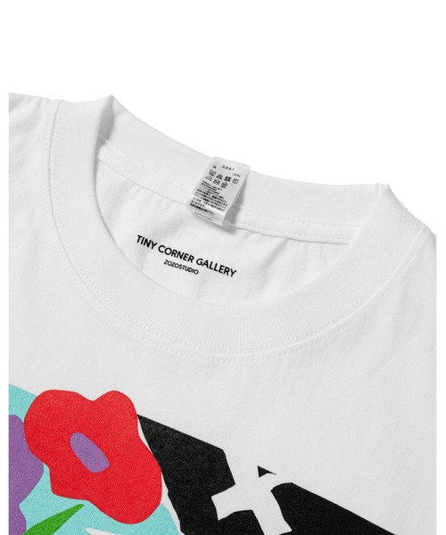 tiny corner gallery（タイニーコーナーギャラリー）の「BLACKBIRD FLOWERS × ZOZOSTUDIO Tシャツ「Paper Cutting」ver（Tシャツ/カットソー・メンズ・ホワイト・SMALL/MEDIUM/LARGE/X-LARGE/XX-LARGE）」の2枚目の写真