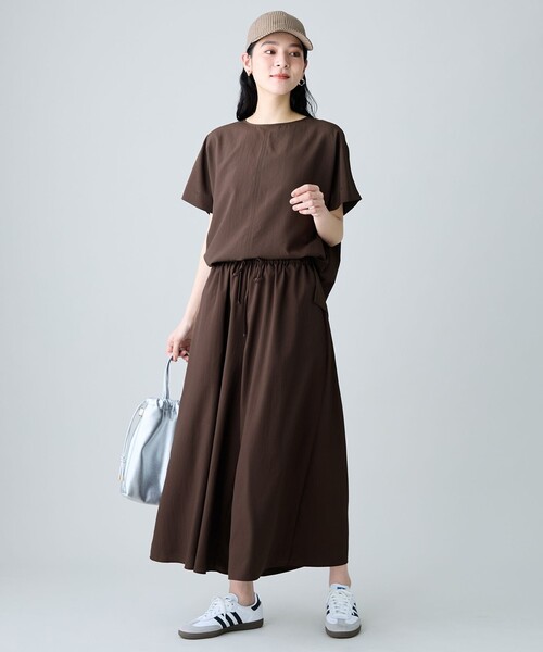 ANY(エニィ)の「楽映えガウチョパンツ(セットアップ着用可)(その他パンツ・レディース・ダークブラウン系/カーキ系/ブラック系1/ネイビー系・LARGE/MEDIUM)」の10枚目の写真