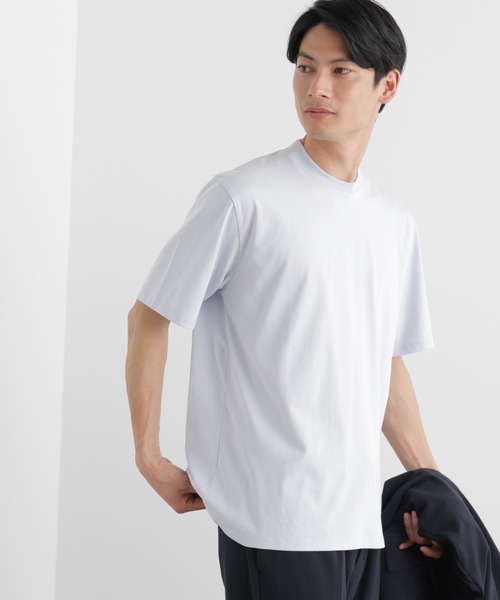 NANO universe(ナノユニバース)の「ジャケT(R) クルーネック 半袖(Tシャツ/カットソー・メンズ・サックスブルー/ブラック/ホワイト・L/M/S/XL)」の3枚目の写真