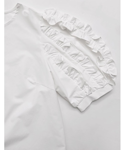 MEISM(ミズム)の「フリルパフハーフスリーブブラウス(シャツ/ブラウス・レディース・ホワイト/ブラック・LARGE/MEDIUM)」の12枚目の写真