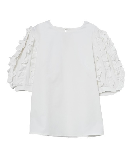 MEISM(ミズム)の「フリルパフハーフスリーブブラウス(シャツ/ブラウス・レディース・ホワイト/ブラック・LARGE/MEDIUM)」の17枚目の写真