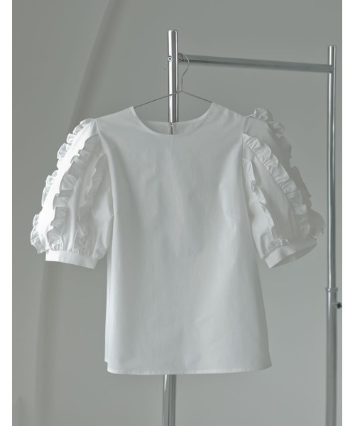 MEISM(ミズム)の「フリルパフハーフスリーブブラウス(シャツ/ブラウス・レディース・ホワイト/ブラック・LARGE/MEDIUM)」の18枚目の写真