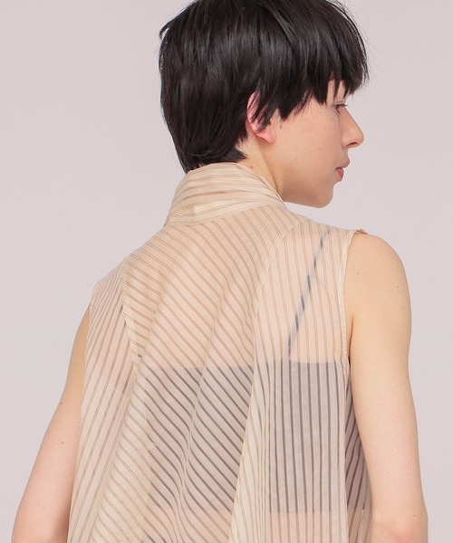 DRESSLAVE（ドレスレイブ）の「sheer stripe bow tie blouse(シアーストライプボウタイブラウス)（シャツ/ブラウス・レディース・ホワイト・38）」の6枚目の写真