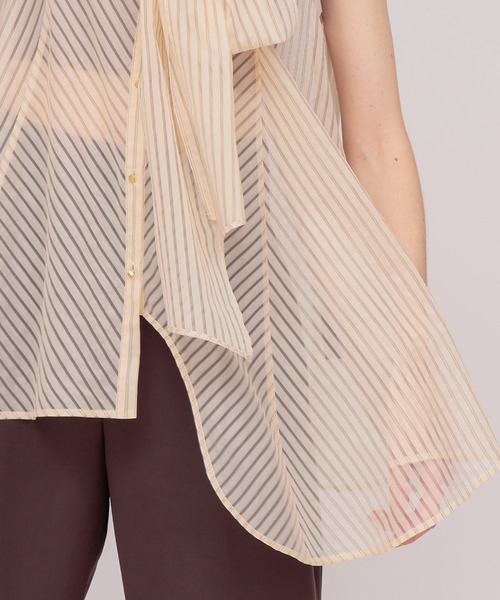 DRESSLAVE（ドレスレイブ）の「sheer stripe bow tie blouse(シアーストライプボウタイブラウス)（シャツ/ブラウス・レディース・ホワイト・38）」の7枚目の写真