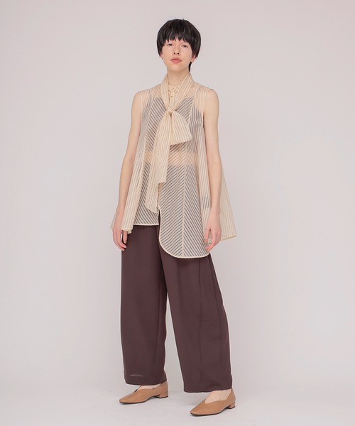 DRESSLAVE（ドレスレイブ）の「sheer stripe bow tie blouse(シアーストライプボウタイブラウス)（シャツ/ブラウス・レディース・ホワイト・38）」の8枚目の写真