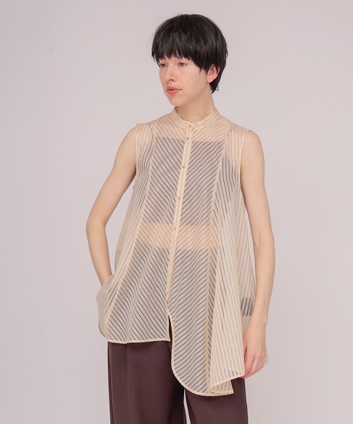 DRESSLAVE（ドレスレイブ）の「sheer stripe bow tie blouse(シアーストライプボウタイブラウス)（シャツ/ブラウス・レディース・ホワイト・38）」の11枚目の写真