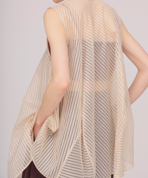 DRESSLAVE（ドレスレイブ）の「sheer stripe bow tie blouse(シアーストライプボウタイブラウス)（シャツ/ブラウス・レディース・ホワイト・38）」の15枚目の写真