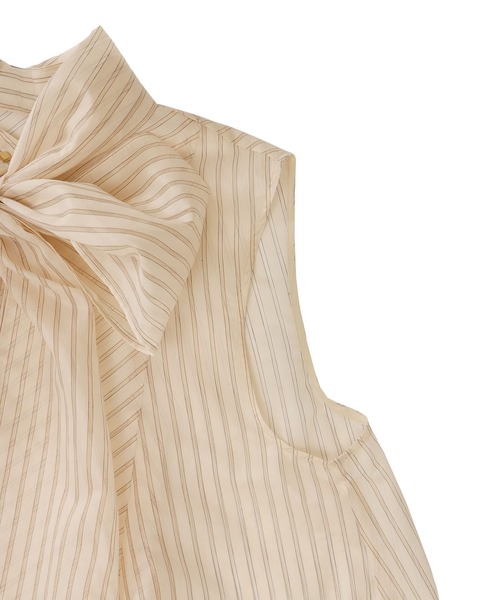 DRESSLAVE（ドレスレイブ）の「sheer stripe bow tie blouse(シアーストライプボウタイブラウス)（シャツ/ブラウス・レディース・ホワイト・38）」の17枚目の写真