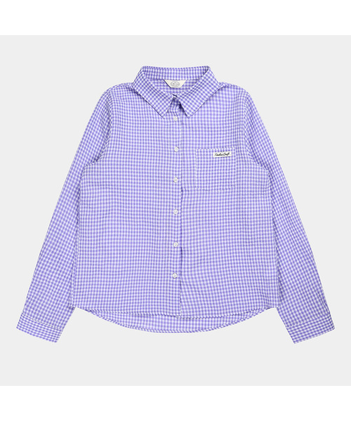 PIGMENT（ピグメント）の「コバンポケット長袖シャツ (KYNB2512159)（シャツ/ブラウス・レディース・ブルー/レッド/パープル/スカイブルー/ピンク・FREE）」の4枚目の写真
