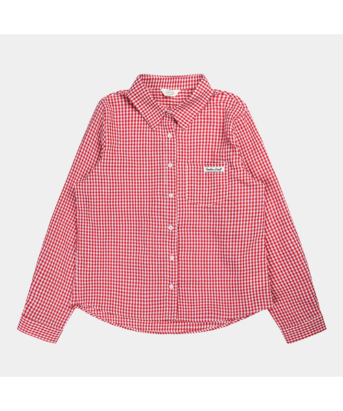 PIGMENT（ピグメント）の「コバンポケット長袖シャツ (KYNB2512159)（シャツ/ブラウス・レディース・ブルー/レッド/パープル/スカイブルー/ピンク・FREE）」の5枚目の写真