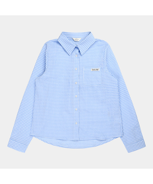 PIGMENT（ピグメント）の「コバンポケット長袖シャツ (KYNB2512159)（シャツ/ブラウス・レディース・ブルー/レッド/パープル/スカイブルー/ピンク・FREE）」の2枚目の写真