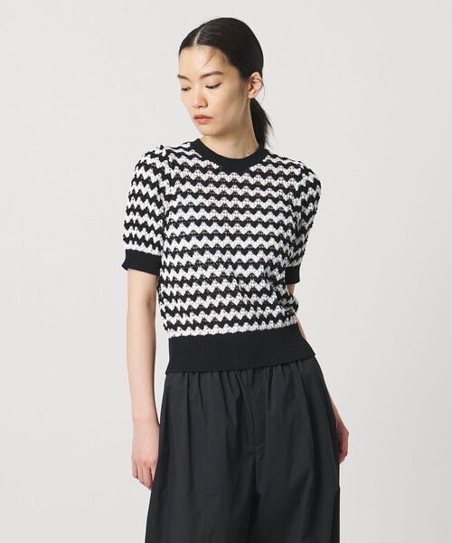 AEWEN MATOPH（イウエン マトフ）の「＜AEWEN MATOPH＞シェプロンストライプショートスリーブニット ウォッシャブル（ニット/セーター・レディース・ライトブルー/ブラック・FREE）」の18枚目の写真
