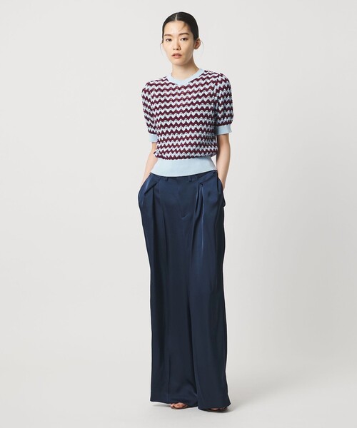 AEWEN MATOPH（イウエン マトフ）の「＜AEWEN MATOPH＞シェプロンストライプショートスリーブニット ウォッシャブル（ニット/セーター・レディース・ライトブルー/ブラック・FREE）」の17枚目の写真