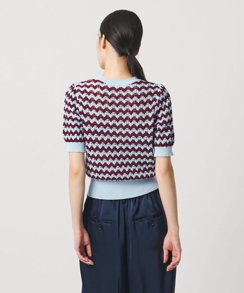 AEWEN MATOPH（イウエン マトフ）の「＜AEWEN MATOPH＞シェプロンストライプショートスリーブニット ウォッシャブル（ニット/セーター・レディース・ライトブルー/ブラック・FREE）」の15枚目の写真
