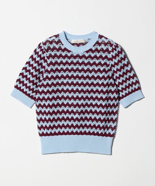 AEWEN MATOPH（イウエン マトフ）の「＜AEWEN MATOPH＞シェプロンストライプショートスリーブニット ウォッシャブル（ニット/セーター・レディース・ライトブルー/ブラック・FREE）」の14枚目の写真