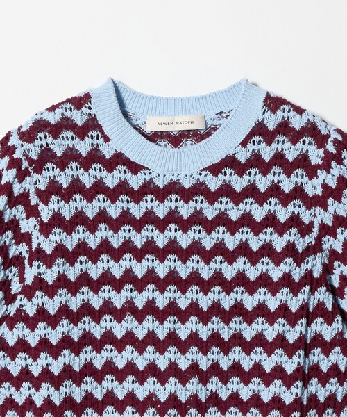 AEWEN MATOPH（イウエン マトフ）の「＜AEWEN MATOPH＞シェプロンストライプショートスリーブニット ウォッシャブル（ニット/セーター・レディース・ライトブルー/ブラック・FREE）」の12枚目の写真