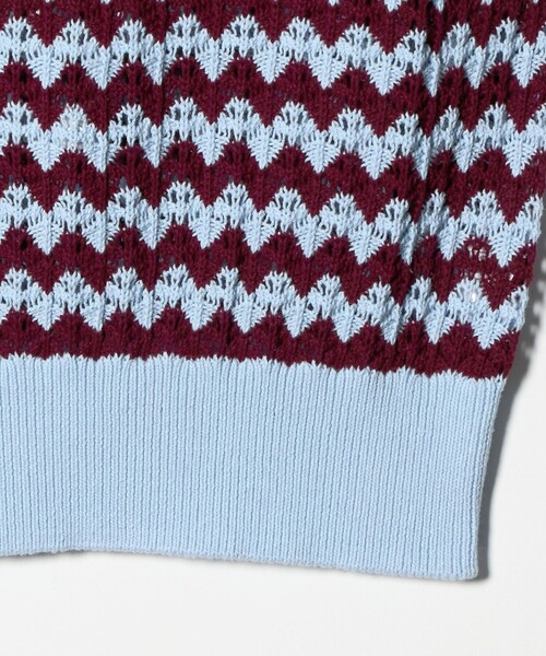 AEWEN MATOPH（イウエン マトフ）の「＜AEWEN MATOPH＞シェプロンストライプショートスリーブニット ウォッシャブル（ニット/セーター・レディース・ライトブルー/ブラック・FREE）」の10枚目の写真