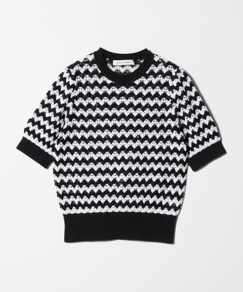 AEWEN MATOPH（イウエン マトフ）の「＜AEWEN MATOPH＞シェプロンストライプショートスリーブニット ウォッシャブル（ニット/セーター・レディース・ライトブルー/ブラック・FREE）」の8枚目の写真