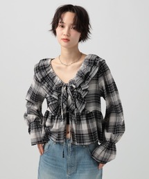 BAYFLOW | 楊柳シアーチェックブラウス(シャツ/ブラウス)