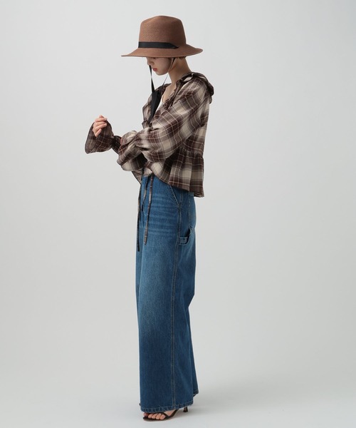 BAYFLOW（ベイフロー）の「楊柳シアーチェックブラウス（シャツ/ブラウス・レディース・ブラウン/ブラック・FREE）」の13枚目の写真