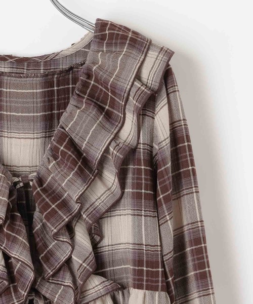 BAYFLOW（ベイフロー）の「楊柳シアーチェックブラウス（シャツ/ブラウス・レディース・ブラウン/ブラック・FREE）」の21枚目の写真