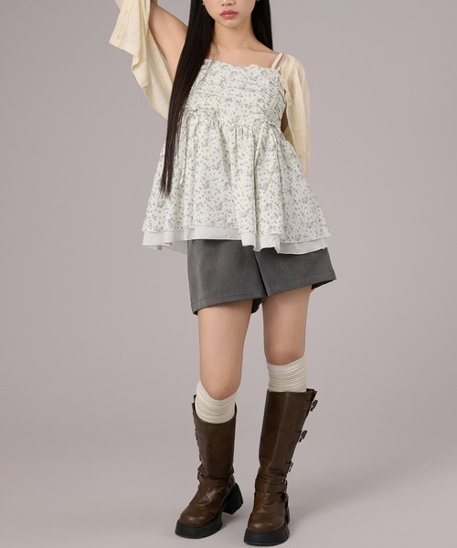 apres jour mignon（アプレジュールミニョン）の「アソート裾レイヤードキャミ（キャミソール・レディース・オフホワイト/ブラック/ネイビー/ホワイト系その他/ブラウン系その他・LARGE/フリー）」の18枚目の写真