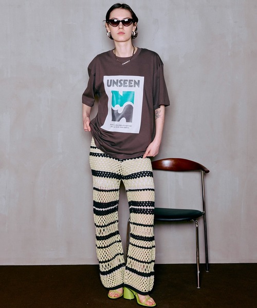 MAISON SPECIAL(メゾンスペシャル)の「Multi Border Crochet Pants/マルチボーダークロシェパンツ(その他パンツ・レディース・ライム/ブルー/ブラック・38/36)」の11枚目の写真