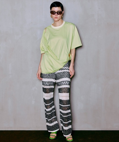 MAISON SPECIAL(メゾンスペシャル)の「Multi Border Crochet Pants/マルチボーダークロシェパンツ(その他パンツ・レディース・ライム/ブルー/ブラック・38/36)」の8枚目の写真