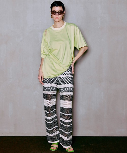 MAISON SPECIAL(メゾンスペシャル)の「Multi Border Crochet Pants/マルチボーダークロシェパンツ(その他パンツ・レディース・ライム/ブルー/ブラック・38/36)」の9枚目の写真