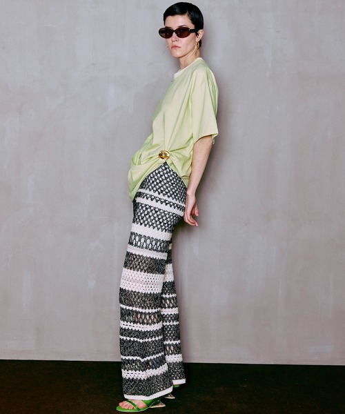 MAISON SPECIAL(メゾンスペシャル)の「Multi Border Crochet Pants/マルチボーダークロシェパンツ(その他パンツ・レディース・ライム/ブルー/ブラック・38/36)」の10枚目の写真