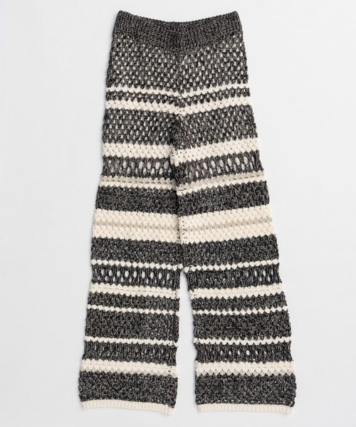 MAISON SPECIAL(メゾンスペシャル)の「Multi Border Crochet Pants/マルチボーダークロシェパンツ(その他パンツ・レディース・ライム/ブルー/ブラック・38/36)」の18枚目の写真