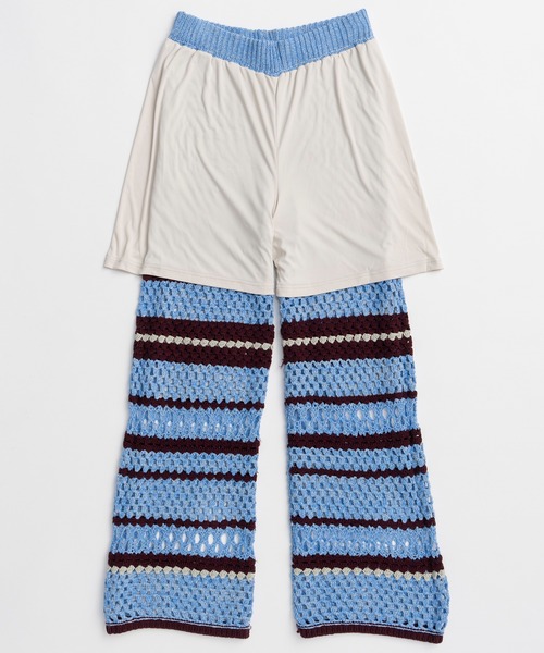 MAISON SPECIAL(メゾンスペシャル)の「Multi Border Crochet Pants/マルチボーダークロシェパンツ(その他パンツ・レディース・ライム/ブルー/ブラック・38/36)」の20枚目の写真