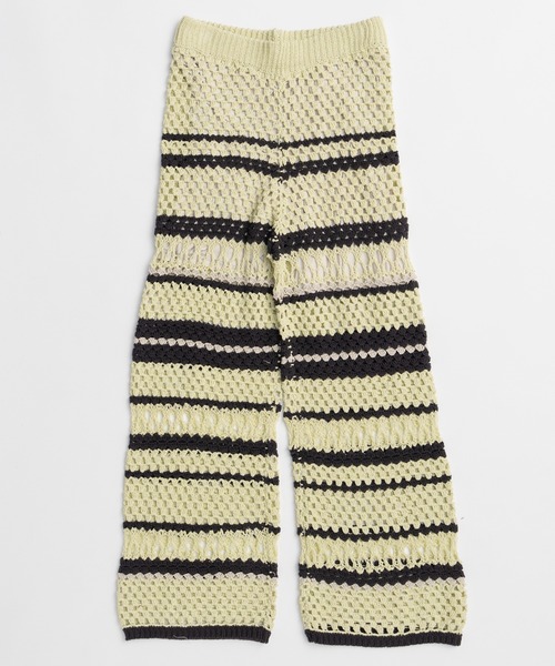 MAISON SPECIAL(メゾンスペシャル)の「Multi Border Crochet Pants/マルチボーダークロシェパンツ(その他パンツ・レディース・ライム/ブルー/ブラック・38/36)」の17枚目の写真