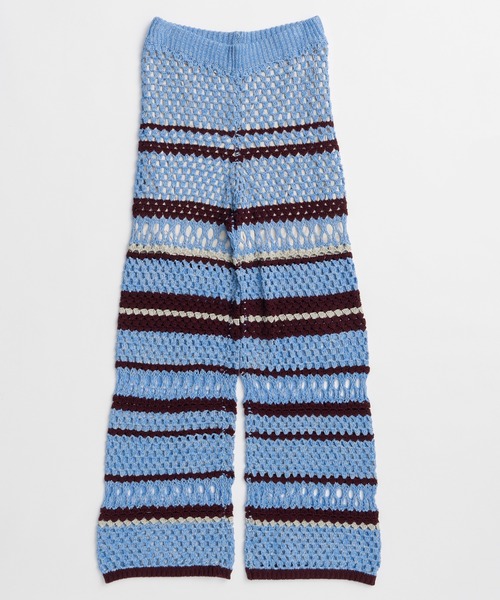 MAISON SPECIAL(メゾンスペシャル)の「Multi Border Crochet Pants/マルチボーダークロシェパンツ(その他パンツ・レディース・ライム/ブルー/ブラック・38/36)」の21枚目の写真