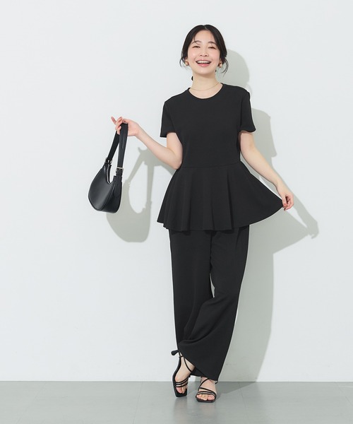 coca（coca）（コカ）の「ライトエンボスペプラムオールインワン（つなぎ/オールインワン・レディース・ブラック/グレー・M/L）」の14枚目の写真
