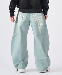 RE730 | フェザープリント　デニムパンツ(デニムパンツ)