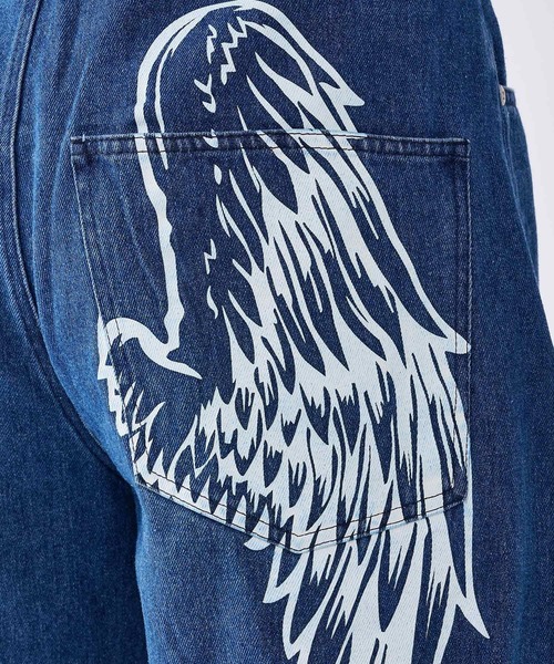 RE730（アールイーセブンサーティー）の「フェザープリント　デニムパンツ（デニムパンツ・メンズ・ブルー/サックスブルー/ブラック・LARGE/MEDIUM）」の16枚目の写真