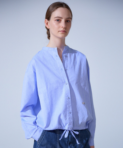 The Duchess Designs(ダッチェス・デザイン)の「《別注》【 The Duchess Designs/ザ ダッチェス デザイン】綿麻裾ドロストシャツ(シャツ/ブラウス・レディース・ブルー/ホワイト/ブラウン/ネイビー・FREE)」の17枚目の写真