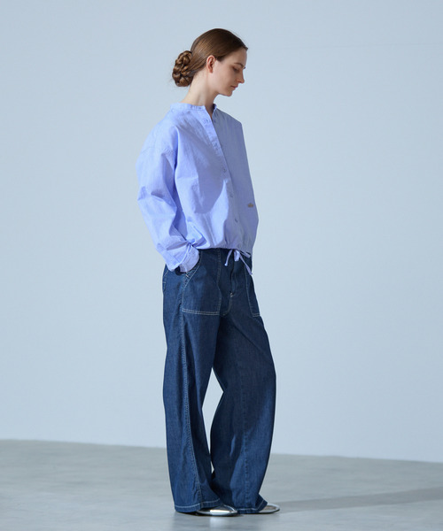 The Duchess Designs(ダッチェス・デザイン)の「《別注》【 The Duchess Designs/ザ ダッチェス デザイン】綿麻裾ドロストシャツ(シャツ/ブラウス・レディース・ブルー/ホワイト/ブラウン/ネイビー・FREE)」の20枚目の写真