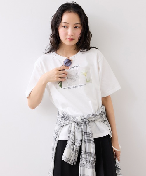 VIS(ビス)の「キラリアソートフォト&ロゴTシャツ(Tシャツ/カットソー・レディース・ホワイト系その他/ホワイト・FREE)」の6枚目の写真