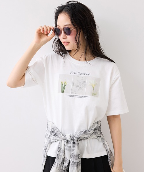VIS(ビス)の「キラリアソートフォト&ロゴTシャツ(Tシャツ/カットソー・レディース・ホワイト系その他/ホワイト・FREE)」の5枚目の写真
