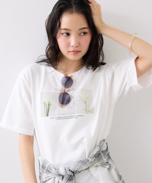 VIS(ビス)の「キラリアソートフォト&ロゴTシャツ(Tシャツ/カットソー・レディース・ホワイト系その他/ホワイト・FREE)」の4枚目の写真