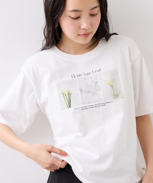 VIS(ビス)の「キラリアソートフォト&ロゴTシャツ(Tシャツ/カットソー・レディース・ホワイト系その他/ホワイト・FREE)」の3枚目の写真