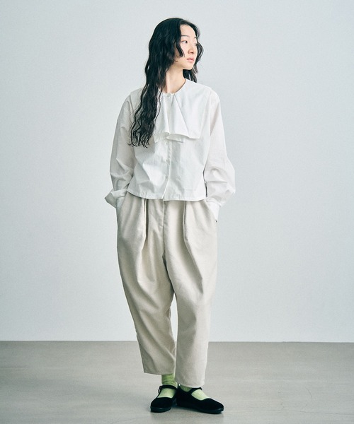 sneeuw（スニュウ）の「ナプキンカラーブラウス（シャツ/ブラウス・レディース・ホワイト/ブルー・ONESIZE）」の9枚目の写真