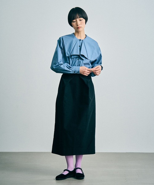 sneeuw（スニュウ）の「ナプキンカラーブラウス（シャツ/ブラウス・レディース・ホワイト/ブルー・ONESIZE）」の11枚目の写真
