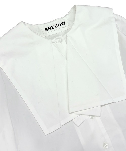 sneeuw（スニュウ）の「ナプキンカラーブラウス（シャツ/ブラウス・レディース・ホワイト/ブルー・ONESIZE）」の4枚目の写真
