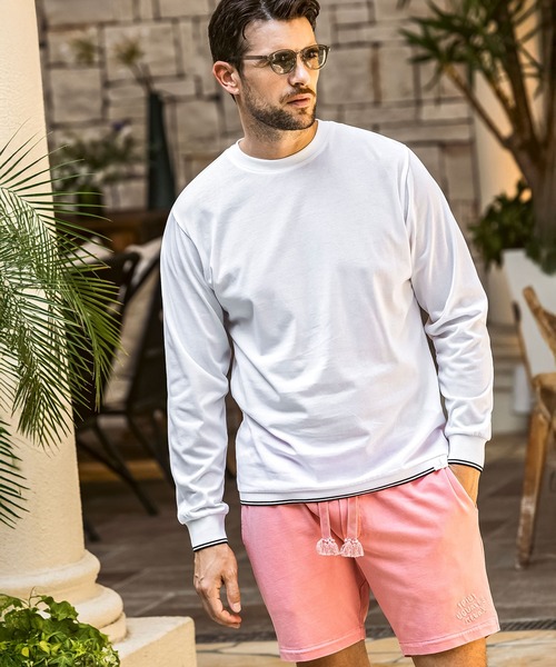 1PIU1UGUALE3  RELAX （ウノピゥウノウグァーレトレ リラックス）の「1PIU1UGUALE3 RELAX(ウノピゥウノウグァーレトレ リラックス)ロゴ刺繍 ピグメントスウェットショーツ（その他パンツ・メンズ・ホワイト/ピンク/サックスブルー/ブラック・S/M/L/XL/XXL）」の21枚目の写真