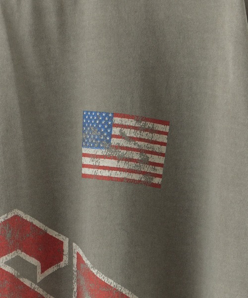 Chick(チック)の「USA Print Oversized Crewneck T-Shirt / USAプリント オーバーサイズ クルーネックTシャツ 2026年 夏 夏服(Tシャツ/カットソー・レディース・ベージュ/グレー・FREE)」の4枚目の写真