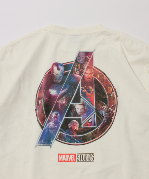 MARVEL(マーベル)の「MARVEL / マーベル 別注 プリントTシャツ(Tシャツ/カットソー・メンズ・ブラックミックス/ホワイト/ネイビー/ブラック・MEDIUM/LARGE)」の16枚目の写真