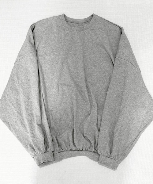 YACA(ヤーカ)の「Volume Sleeve Long Shirt/ボリュームスリーブロングシャツ【unisex item】(Tシャツ/カットソー・レディース・グレー/ホワイト・FREE)」の15枚目の写真